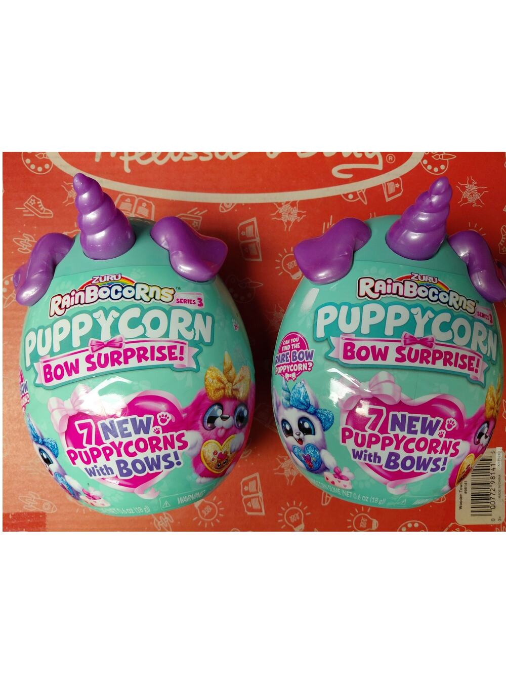New ZURU Rainbocorns Puppycorn Bow Surprise Series 3 Lot of 2 Mystery Eggs NIB